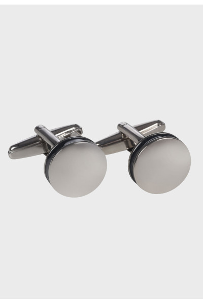 Srebrne spinki do mankietów kółka płaskie | Villaro