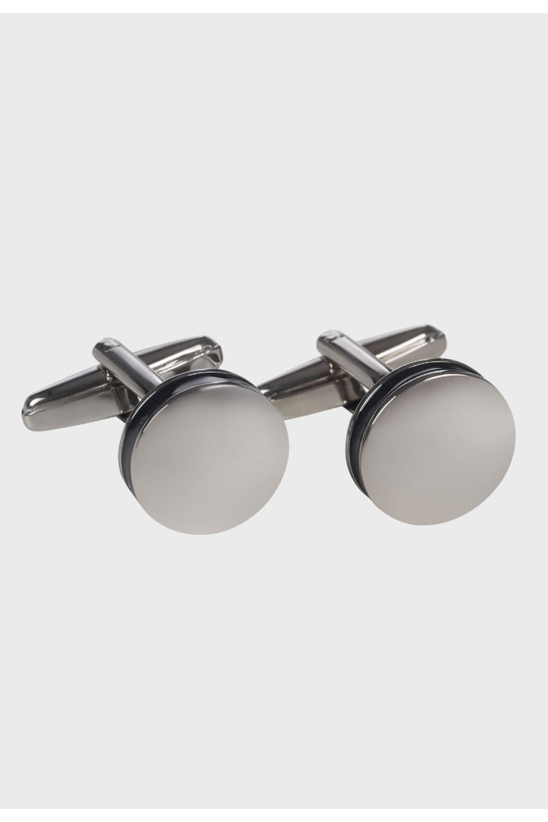 Srebrne spinki do mankietów kółka płaskie | Villaro