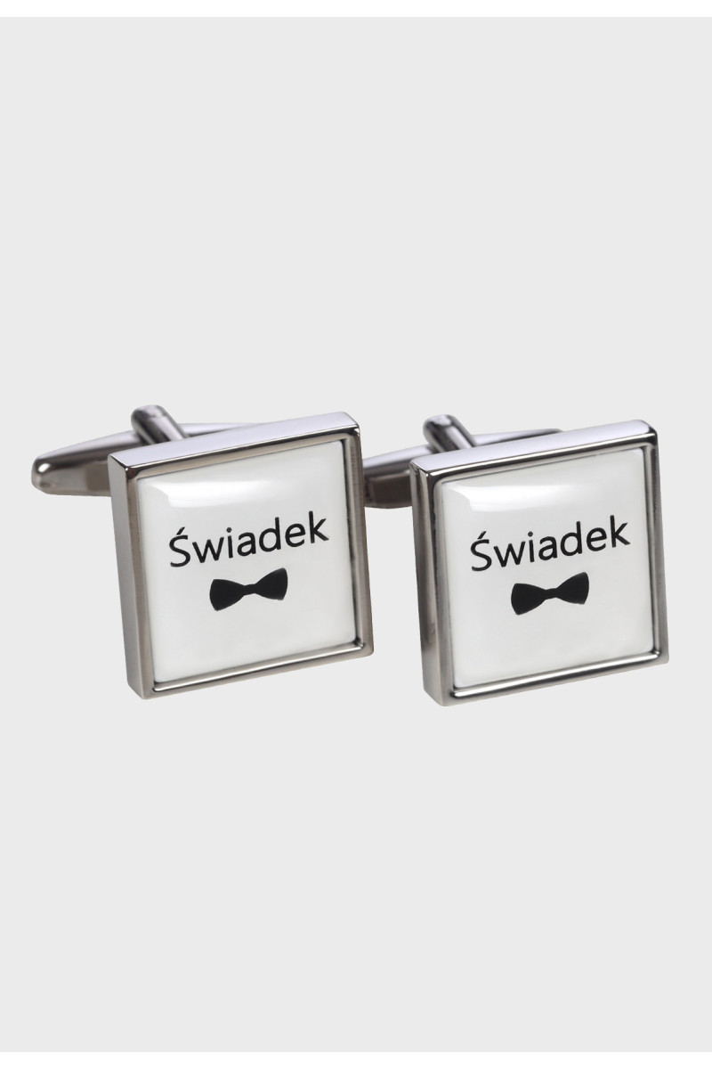 Srebrne spinki do mankietów wzór świadek | Villaro