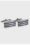 Srebrne spinki do mankietów wzór trzy paski | Villaro
