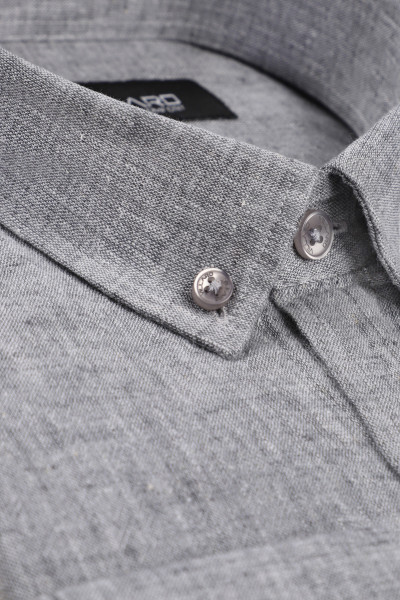Szara Koszula Męska Len