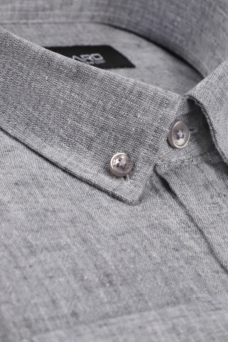 Szara koszula męska len | Villaro