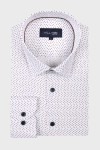 Biała koszula męska microwzór | Villaro