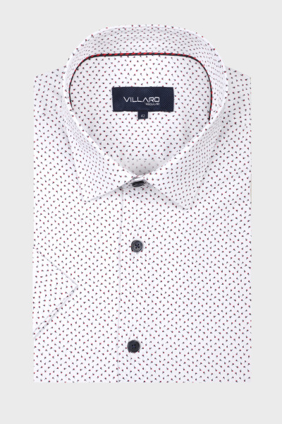 Biała koszula męska w drobny wzór | Villaro