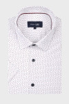Biała koszula męska w drobny wzór | Villaro