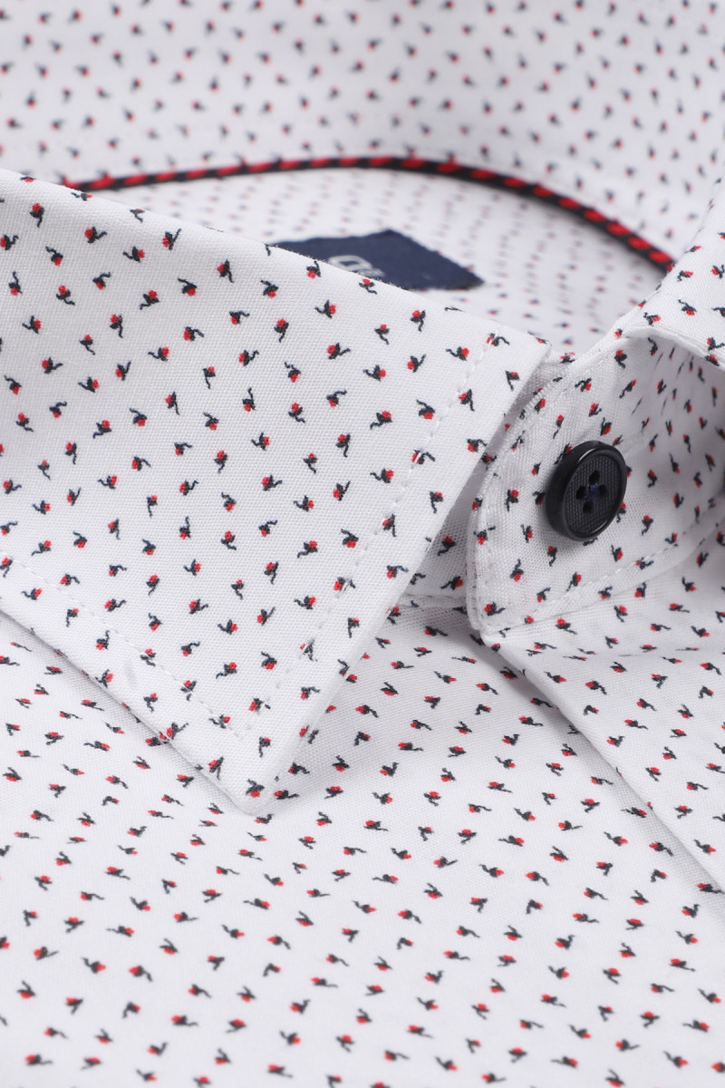 Biała koszula męska w drobny wzór | Villaro