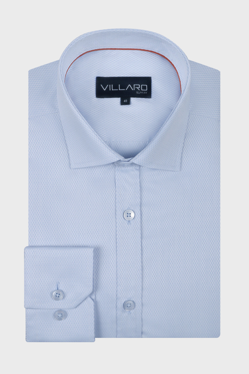 Niebieska koszula męska struktura | Villaro