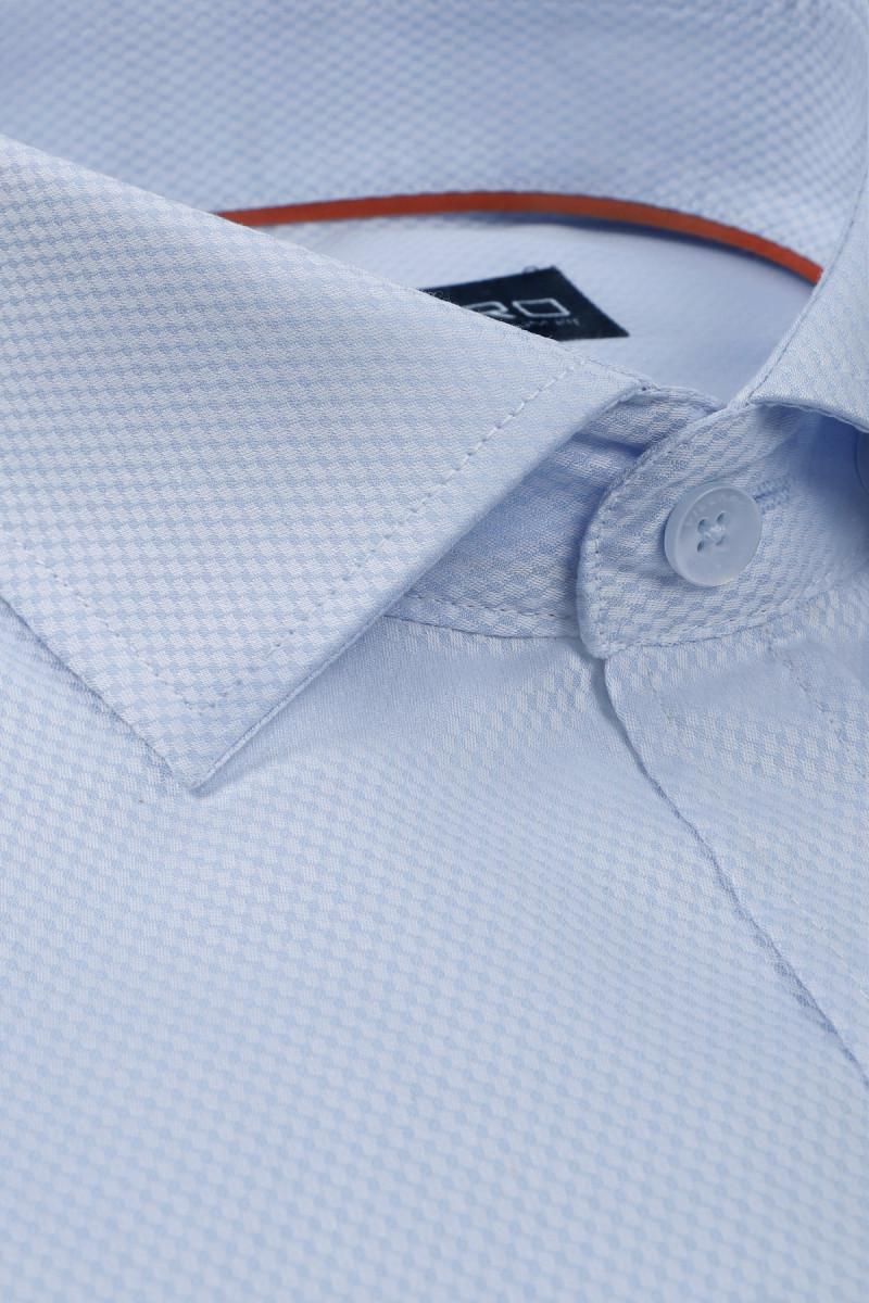 Niebieska koszula męska struktura | Villaro