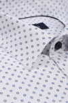 Biała koszula męska z drobnym wzorem| Villaro