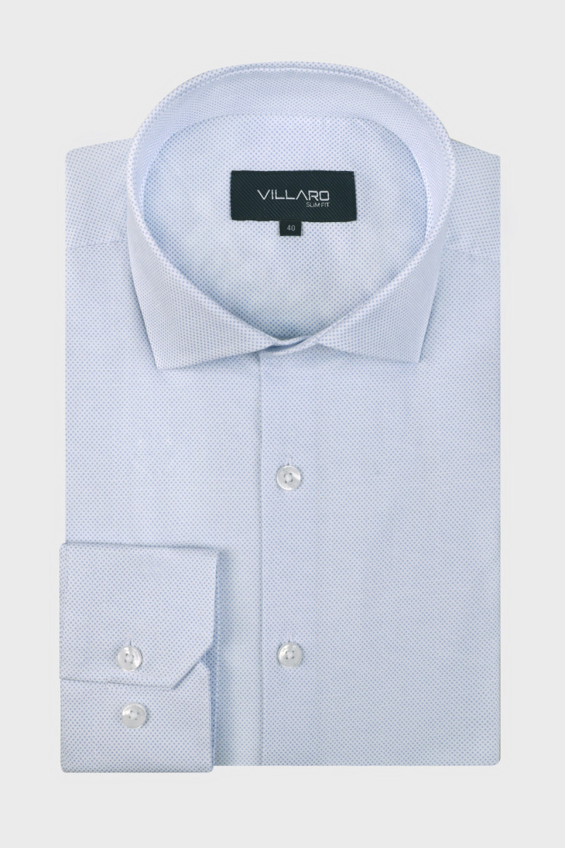 Niebieska koszula męska wór kropki | Villaro