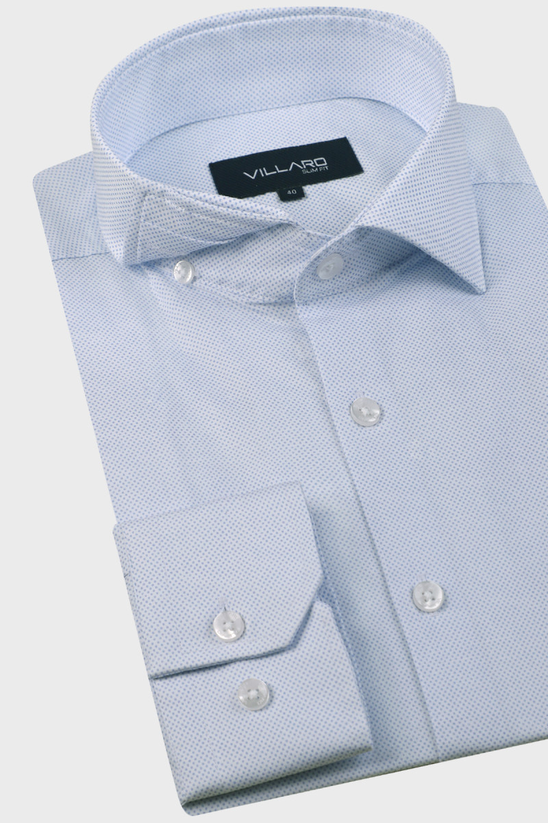 Niebieska koszula męska wór kropki | Villaro