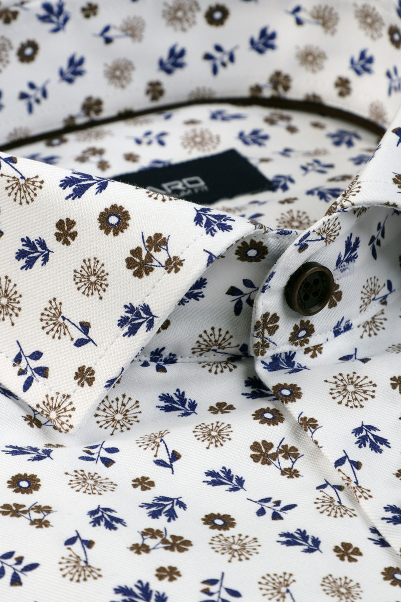 Biała męska koszula w wyraziste kwiaty | Villaro