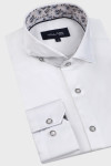 Biała koszula męska z czarnymi guzikami | Villaro