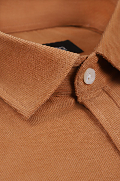 Pomarańczowa Koszula Męska Sztruks