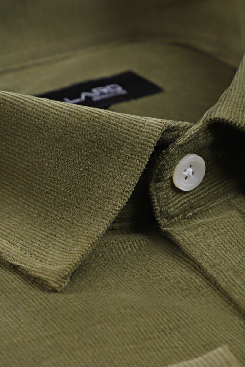 Zielona koszula męska sztruks | Villaro