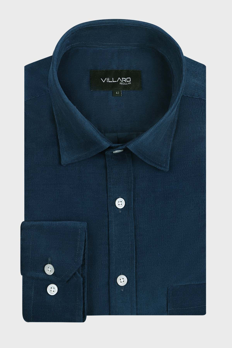 Granatowa koszula męska sztruks | Villaro