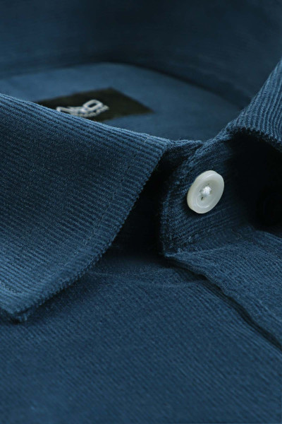 Granatowa Koszula Męska Sztruks