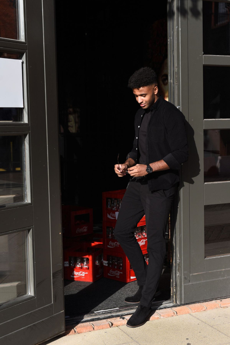 Czarne Spodnie Męskie Chinosy