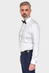 Biała koszula męska wizytowa struktura | Villaro