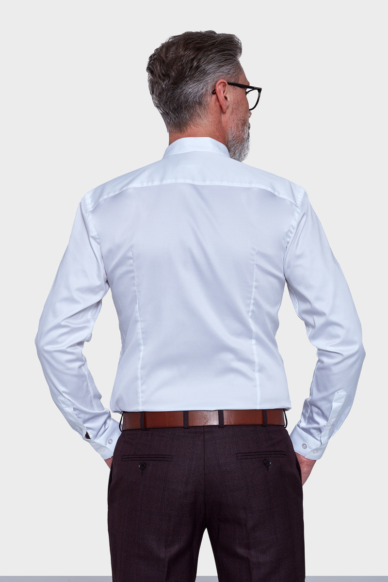 Biała koszula męska stójka | Villaro