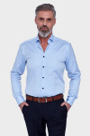 Niebieska koszula męska struktura | Villaro