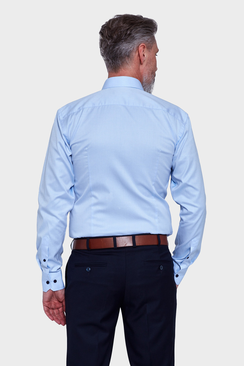 Niebieska koszula męska struktura | Villaro