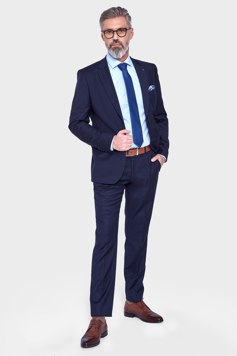 Niebieska koszula męska struktura | Villaro