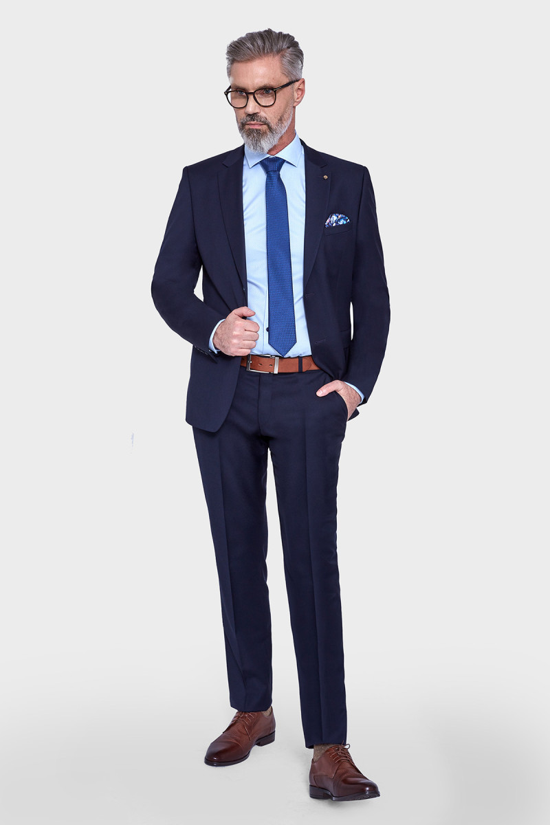 Niebieska koszula męska struktura | Villaro