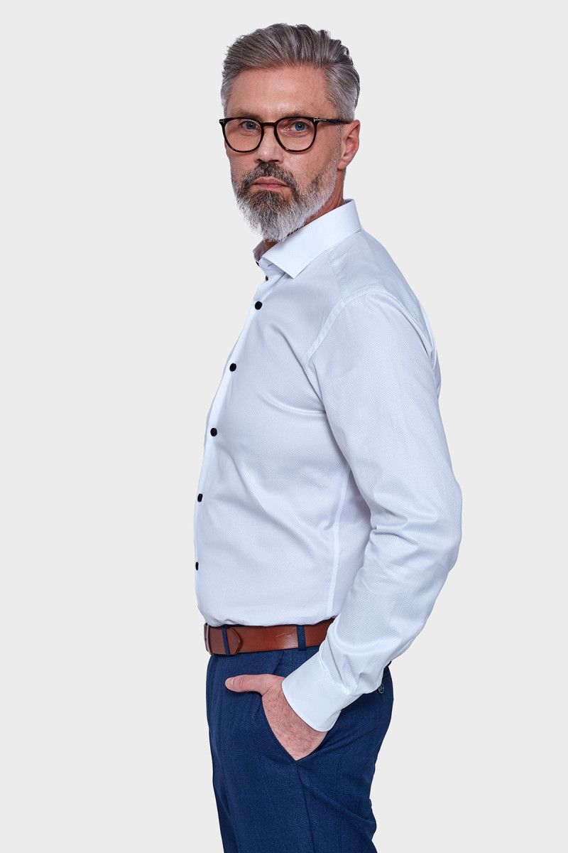 Struktura Royal Oxford – subtelny połysk tkaniny koszuli Villaro