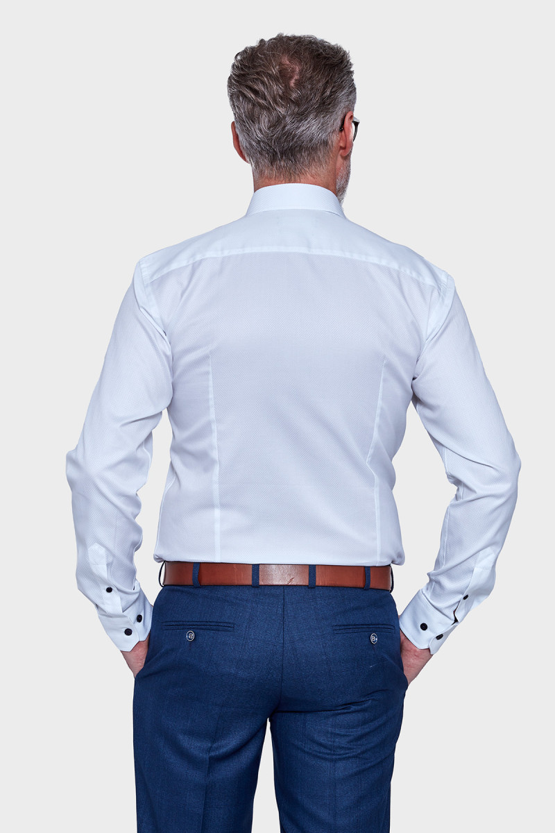 Biała koszula męska Villaro Royal Oxford –widok z  tyłu