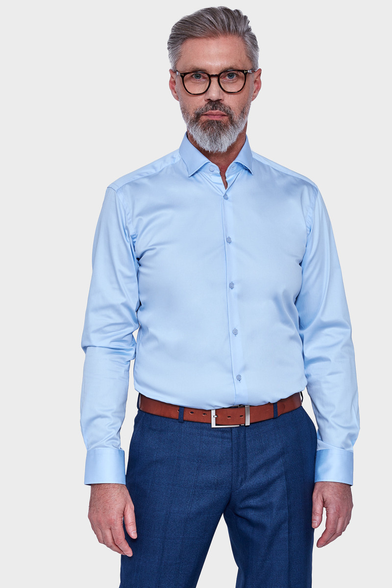 koszula męska Villaro regular fit – widok z przodu na modelu