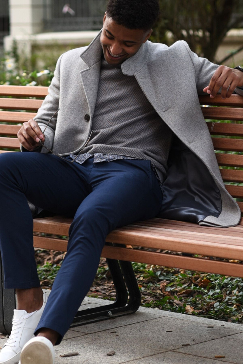 Beżowy sweter męski wełniany golf | Villaro