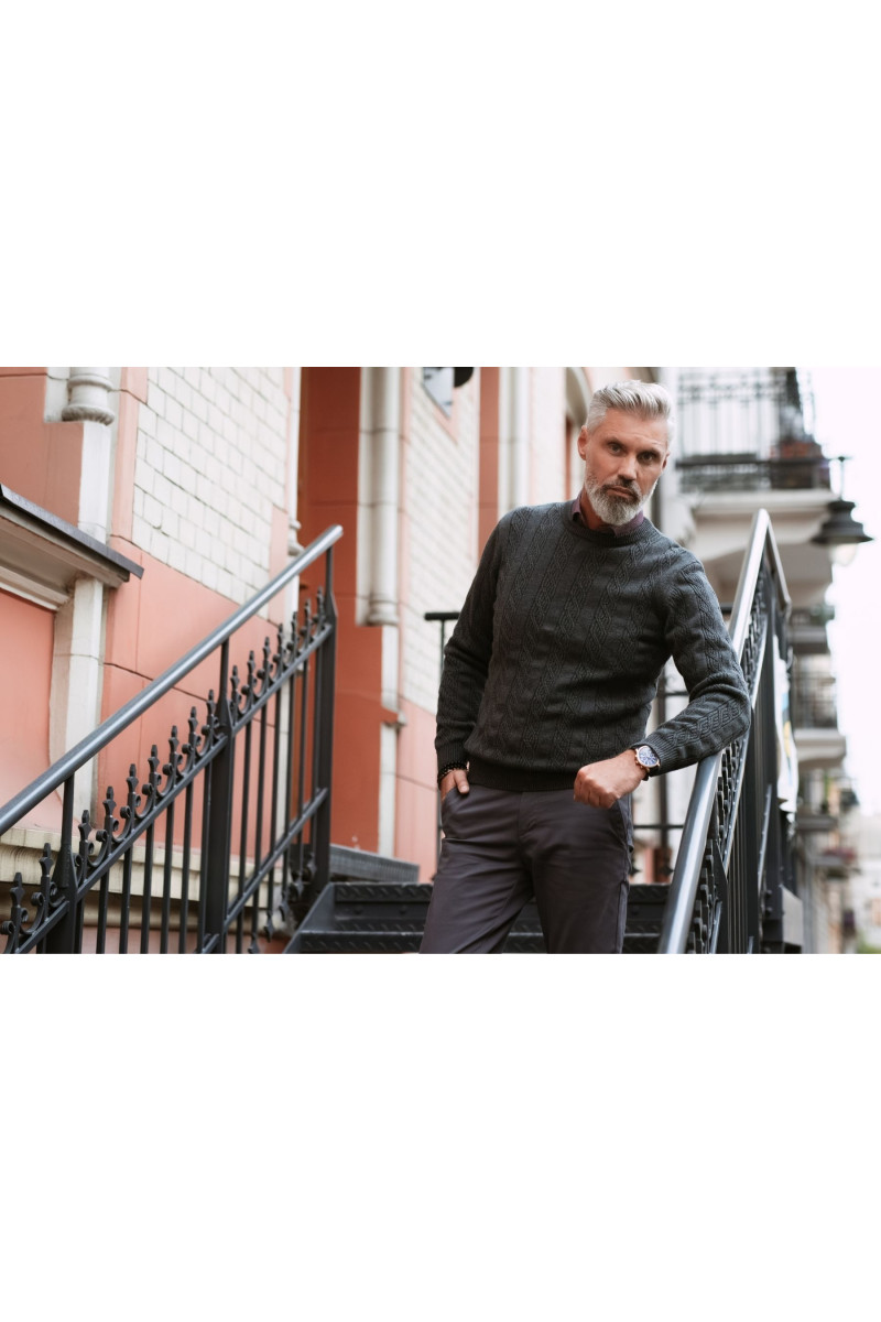 Sweter szary męski | Villaro
