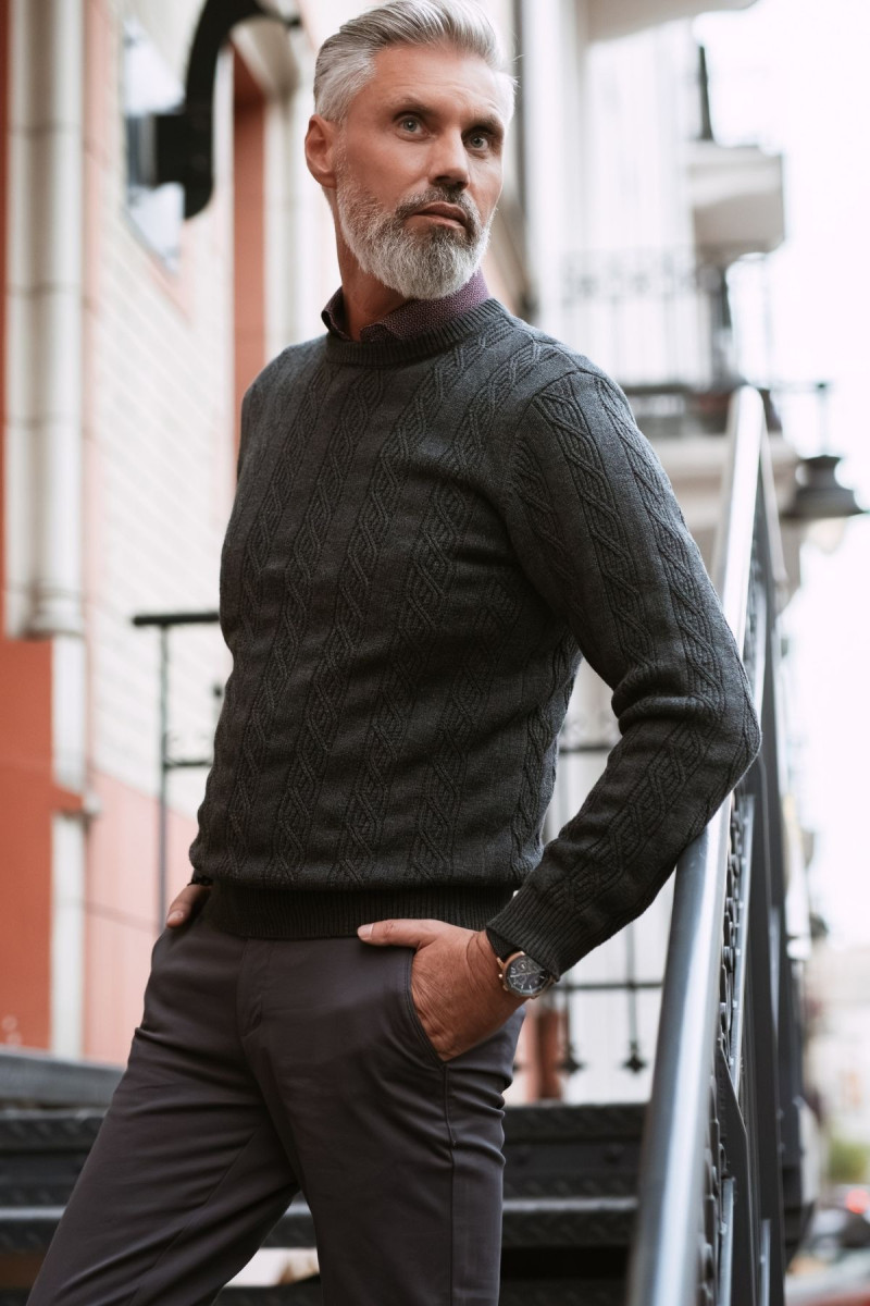 Sweter szary męski | Villaro