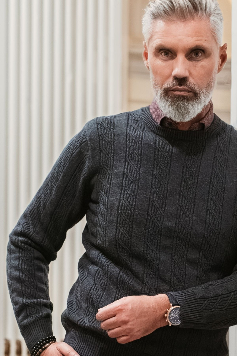 Sweter szary męski | Villaro