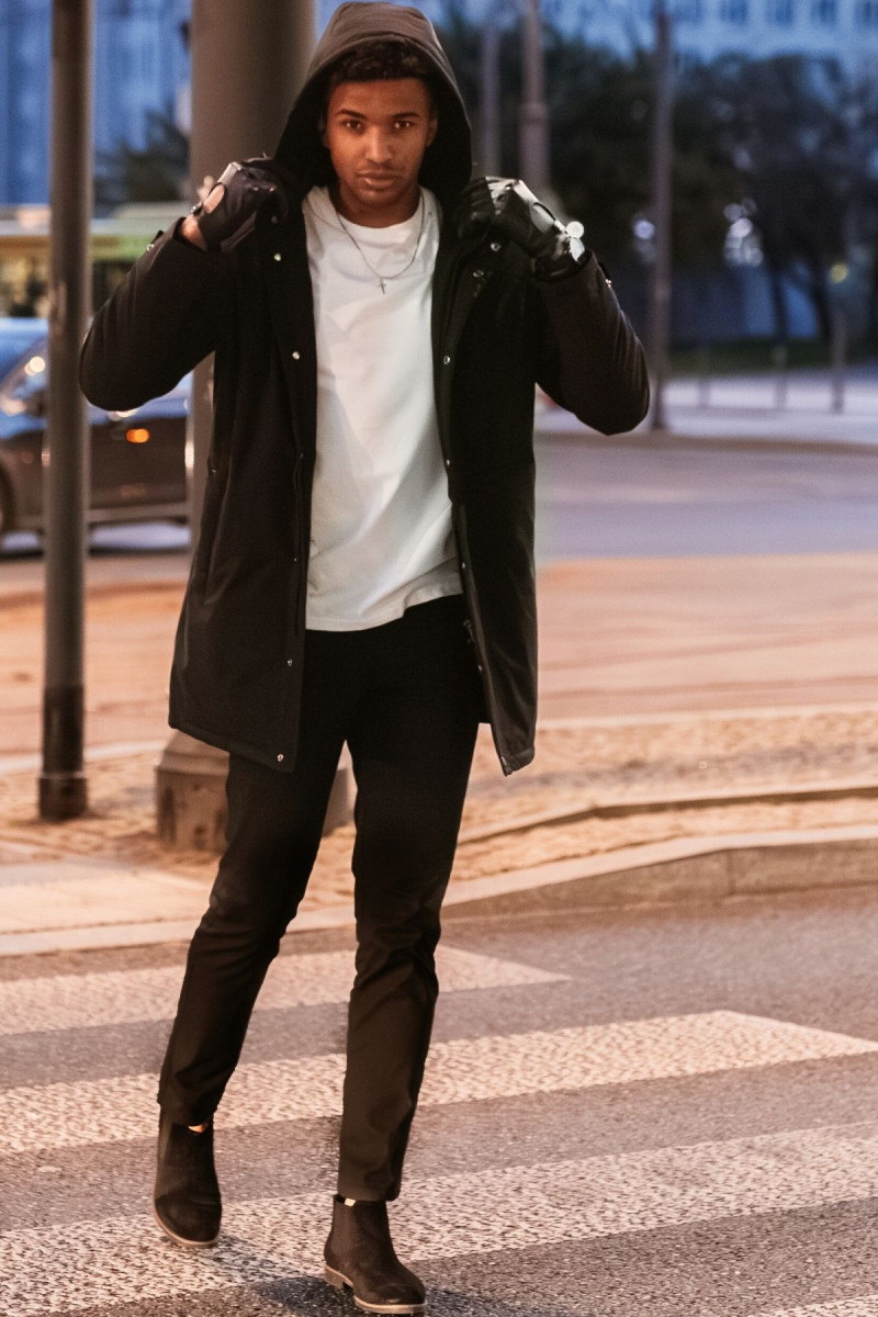 Czarne Spodnie Męskie Chinosy