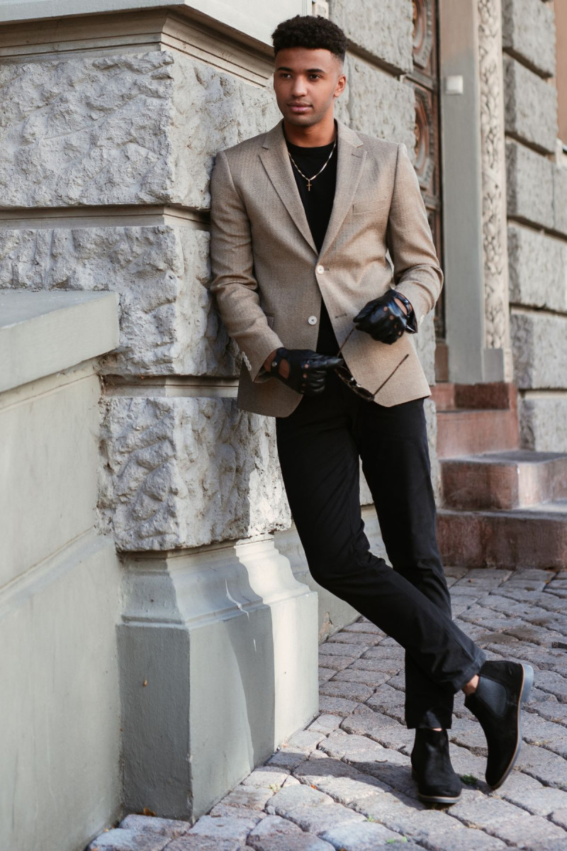 Czarne Spodnie Męskie Chinosy