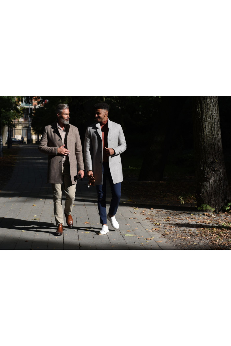 Beżowe Spodnie Męskie Chinosy