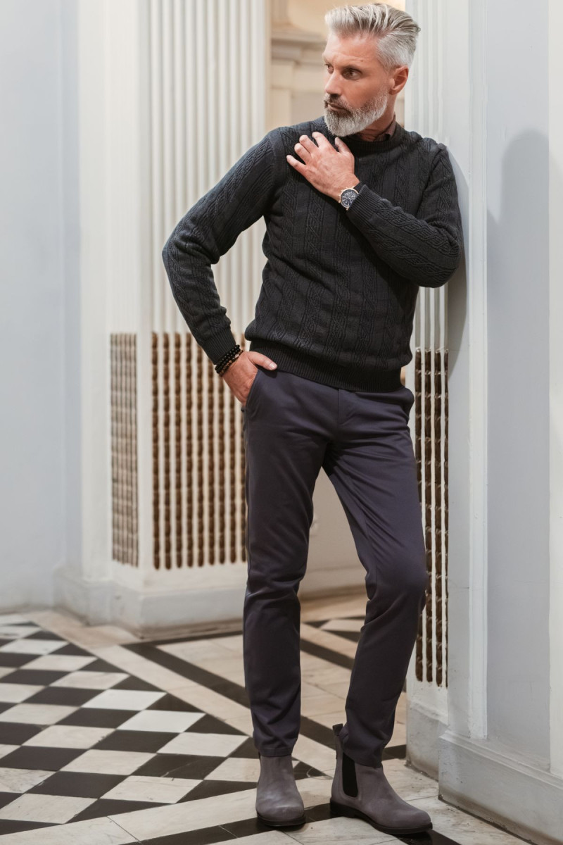 Sweter szary męski | Villaro