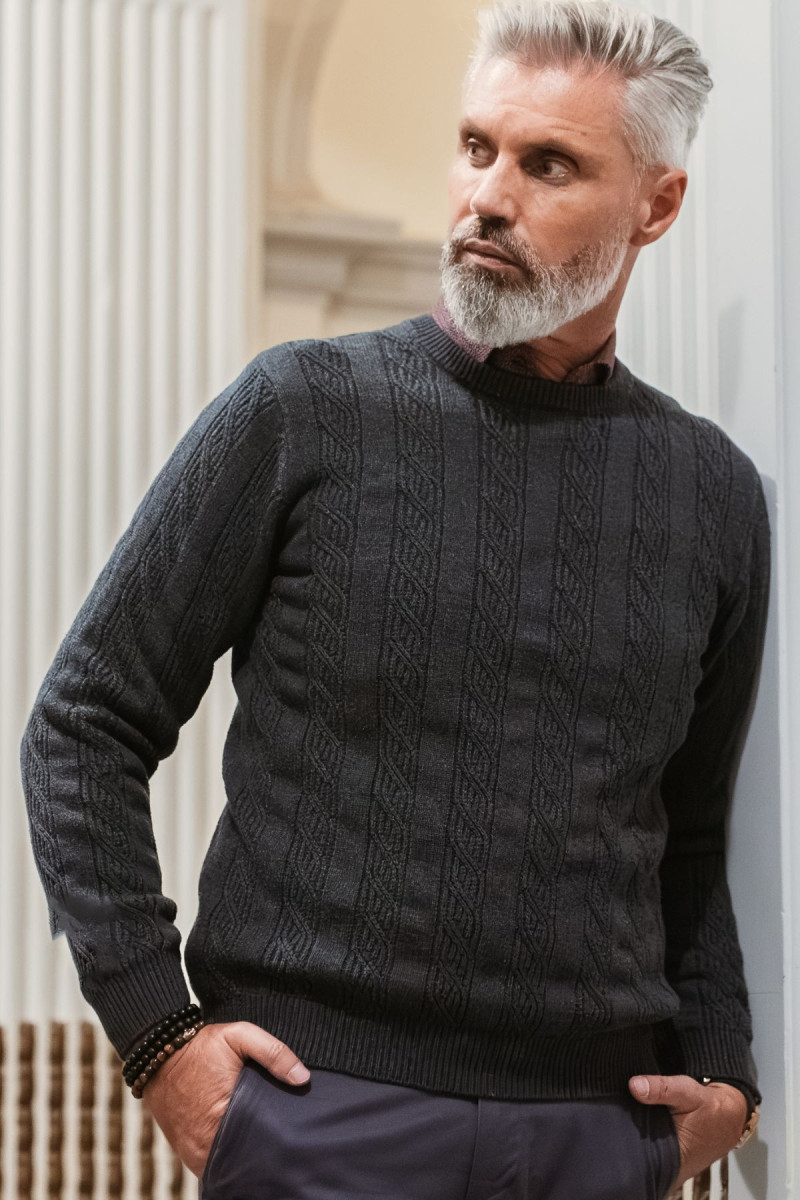 Sweter szary męski | Villaro
