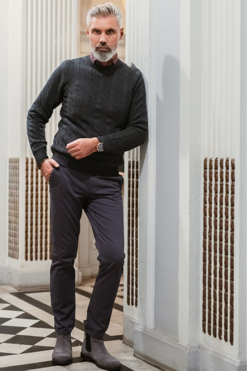 Sweter szary męski | Villaro