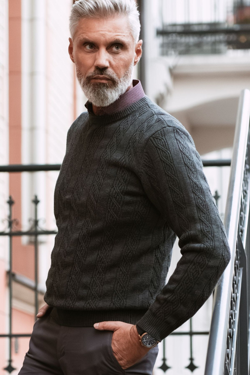 Sweter szary męski | Villaro