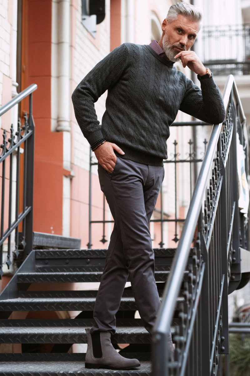 Sweter szary męski | Villaro