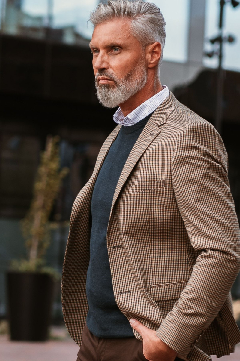 luksusowa marynarka męska beżowa vimontе