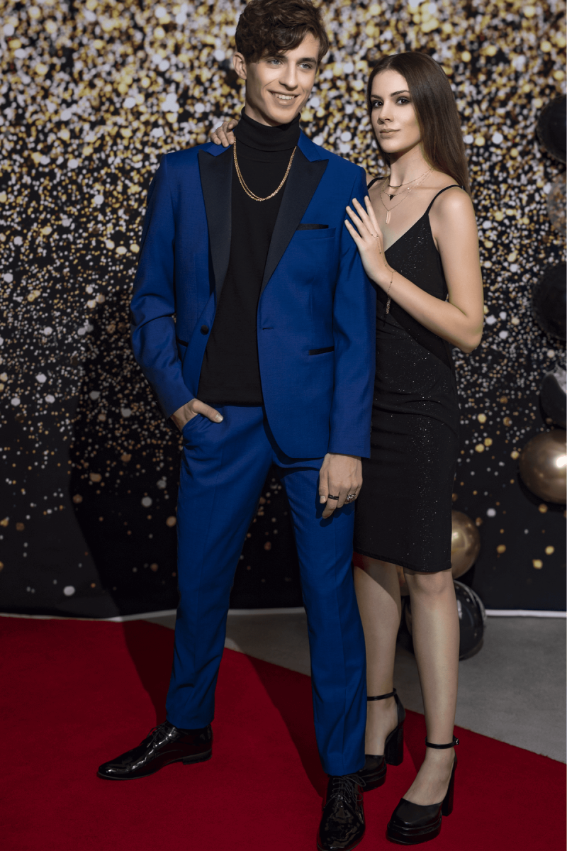 Niebieski Smoking Męski