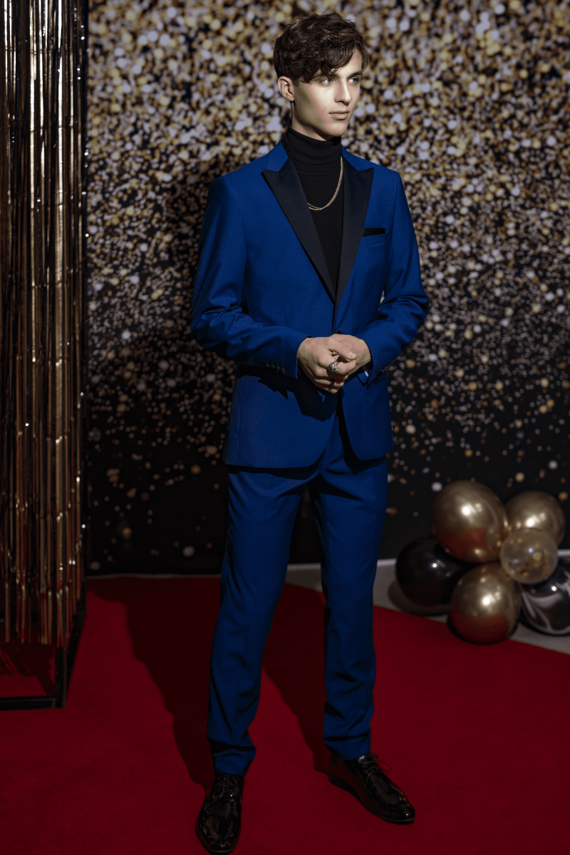 Niebieski Smoking Męski