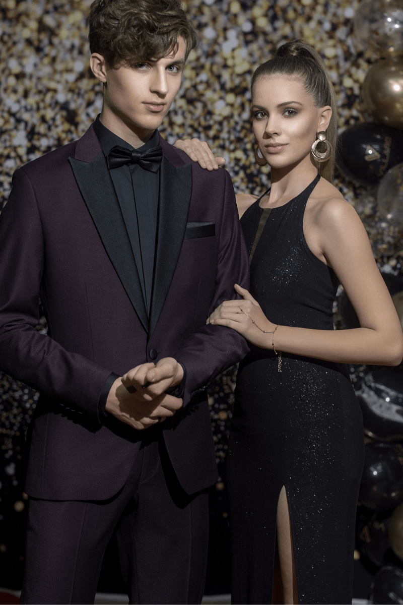 Bordowy smoking męski ślubny | Villaro