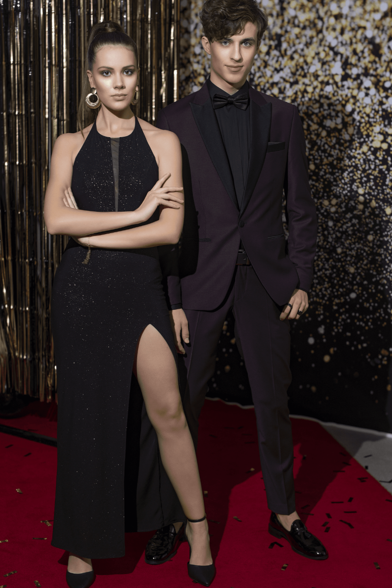 Bordowy smoking męski ślubny | Villaro