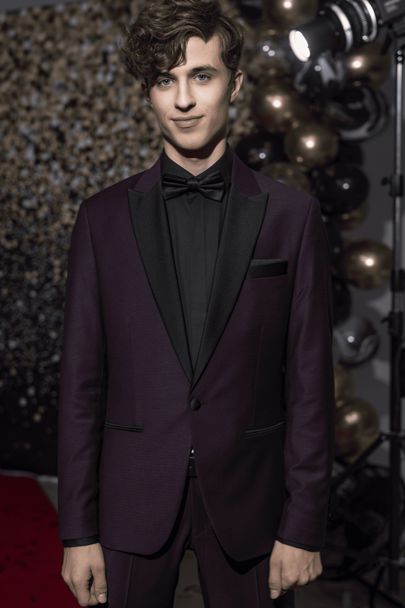 Bordowy smoking męski ślubny | Villaro