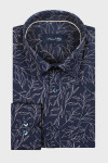 Granatowa koszula męska wzór roślinny | Villaro